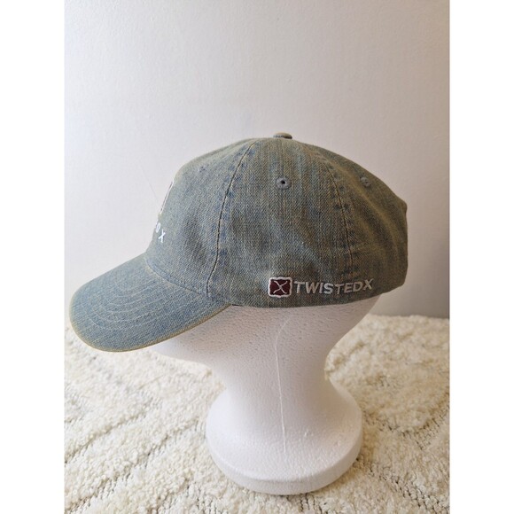 TWISTED X Denim Trucker Cap Adjustable Strap Logo Men's One Size Cotton WESTERN - Picture 2 of 8